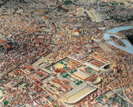 Plastico di Roma Imperiale / In basso si nota lo Stadio di Domiziano, in alto a destra il Circo Massimo